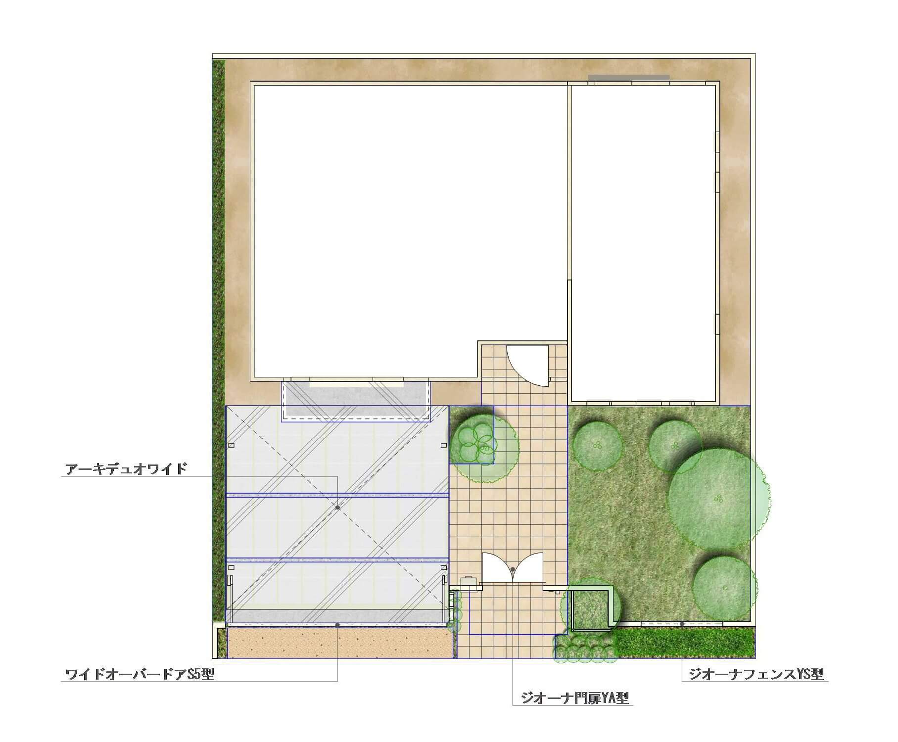 オープン外構 リクシル サンプルプラン 平面図