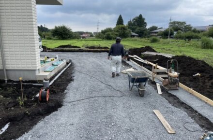 栃木県　日光市　Ｏ様邸　外構工事　転圧作業